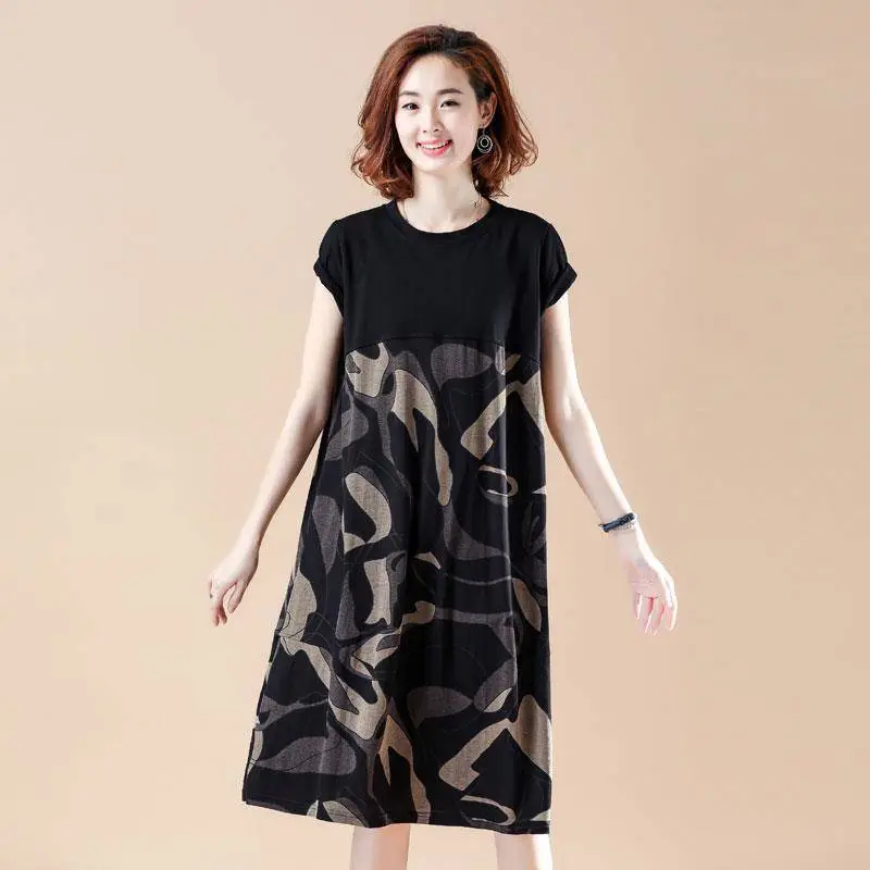 Women Camouflage Printed Mid-Length Dress Large 2021 Summer - Image 4