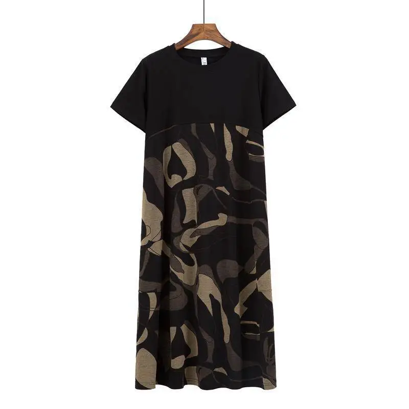 Women Camouflage Printed Mid-Length Dress Large 2021 Summer - Image 6