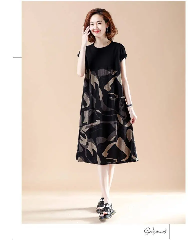 Women Camouflage Printed Mid-Length Dress Large 2021 Summer — feature 5