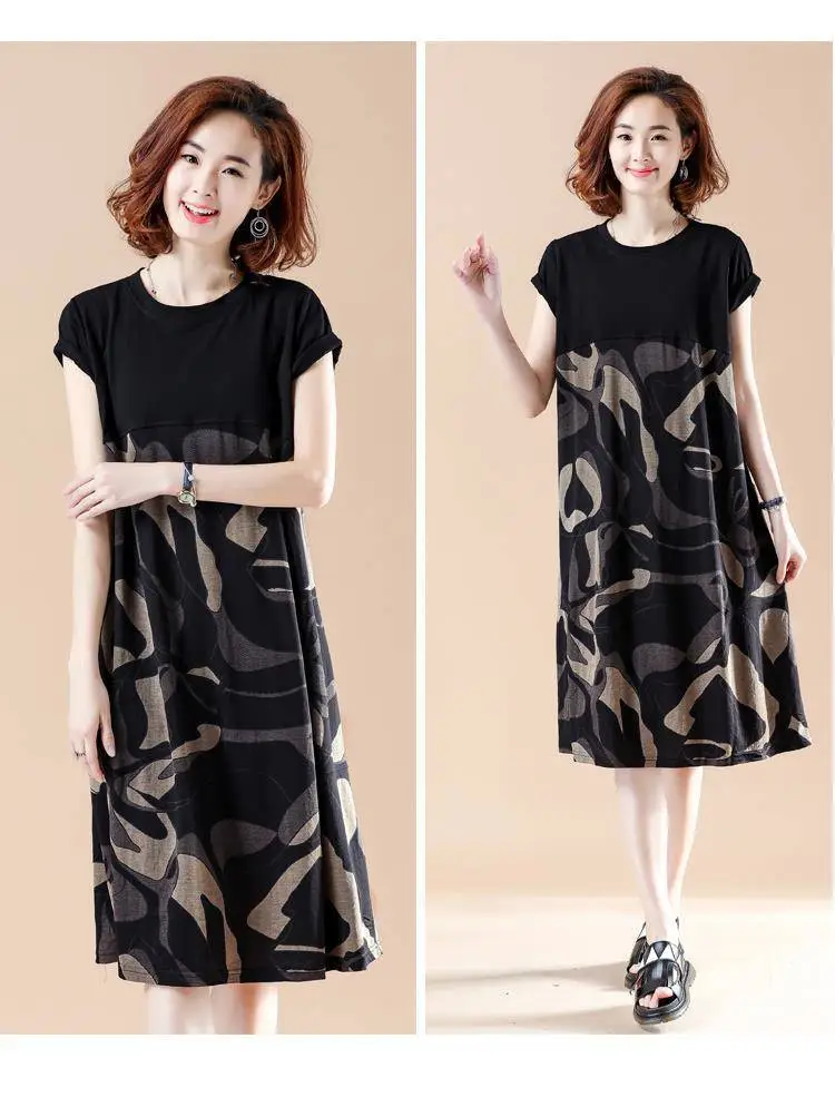 Women Camouflage Printed Mid-Length Dress Large 2021 Summer — feature 6
