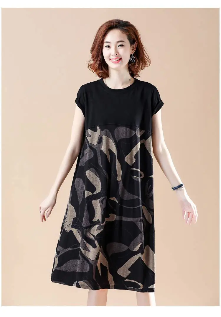 Women Camouflage Printed Mid-Length Dress Large 2021 Summer — feature 7