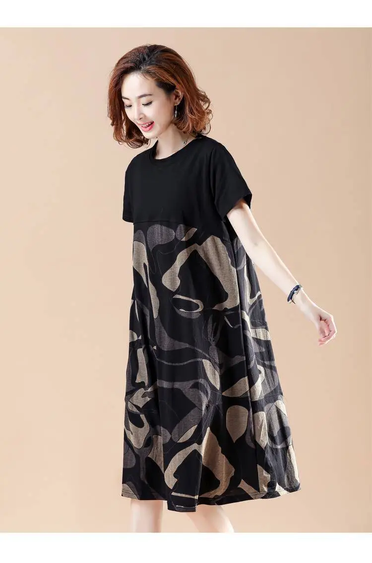 Women Camouflage Printed Mid-Length Dress Large 2021 Summer — feature 8