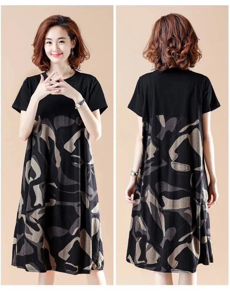 Women Camouflage Printed Mid-Length Dress Large 2021 Summer — feature 9