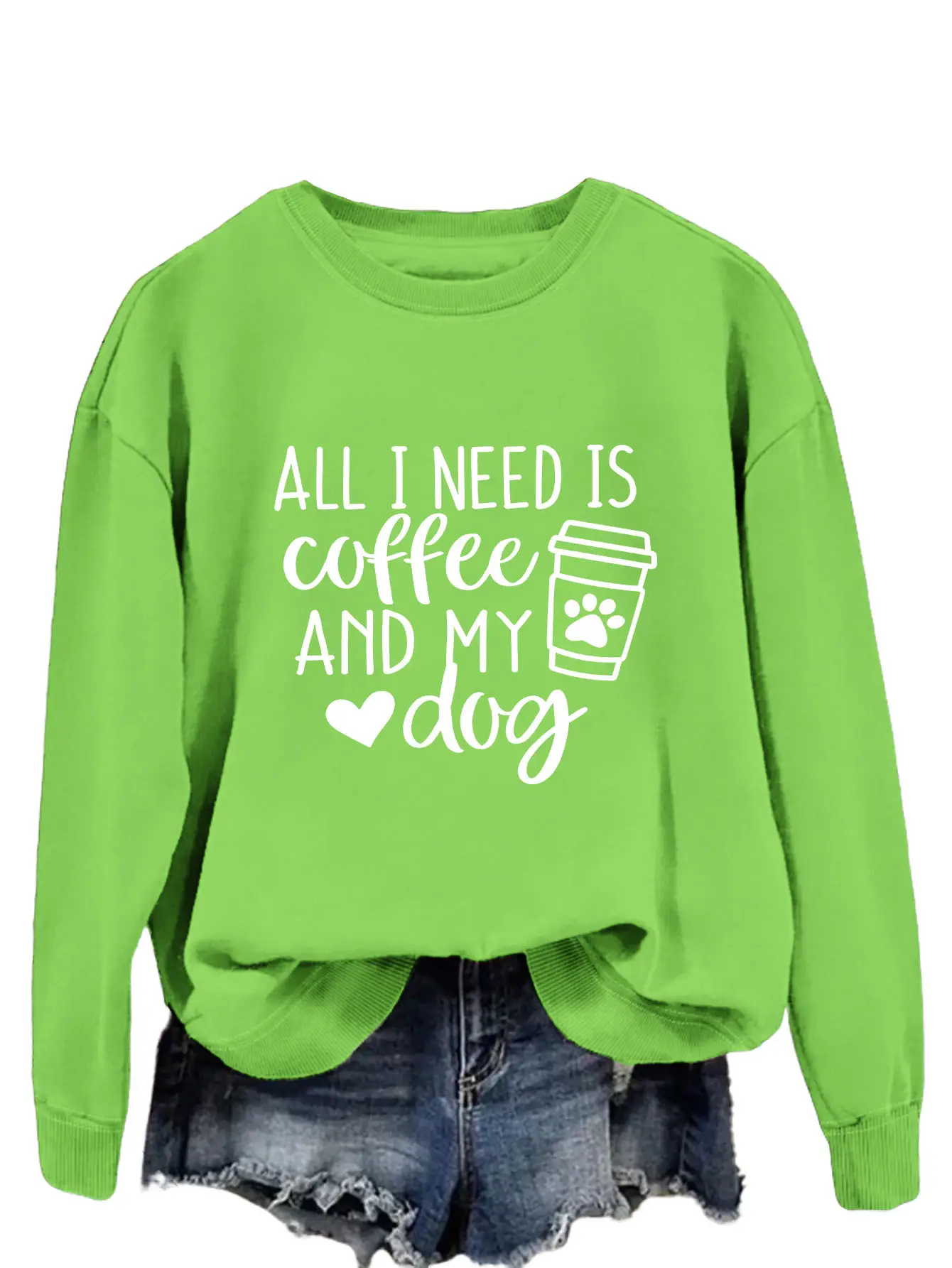 Green Printed Long Sleeve Pullover for Women - Image 19