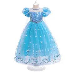 Frozen 2 Anna Elsa Elsa dress Snowflake Print Girls Dress Princess Dress Christmas Performance Dress — feature 6