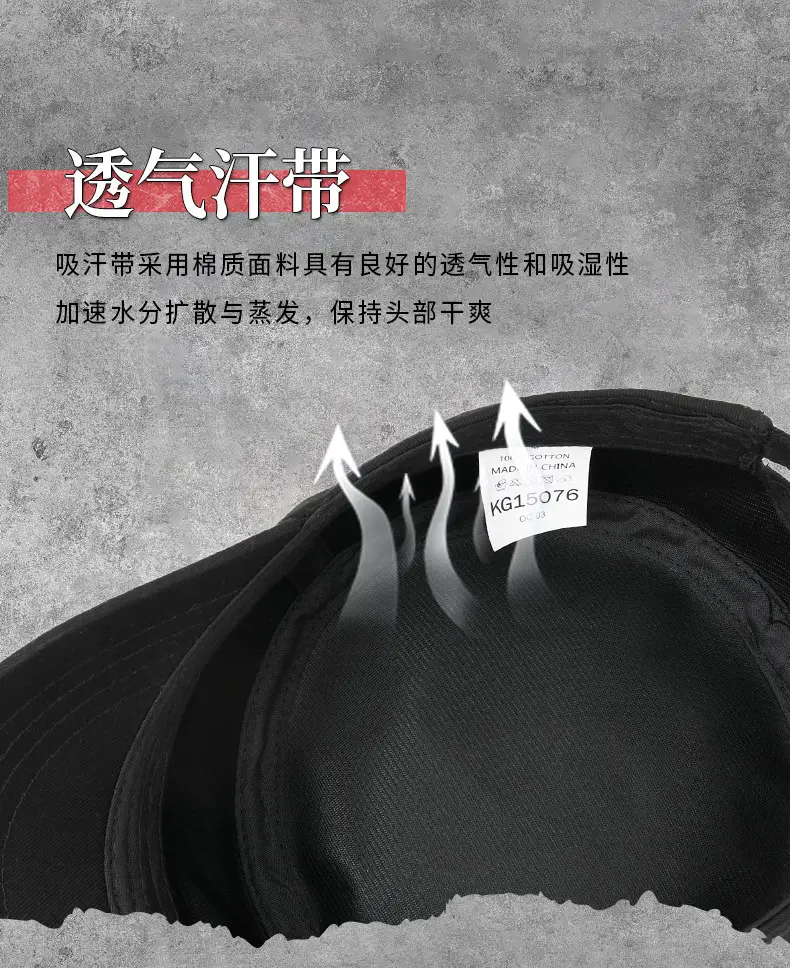 Men Sunshade Cap Cotton Baseball Grey 19CM — feature 21