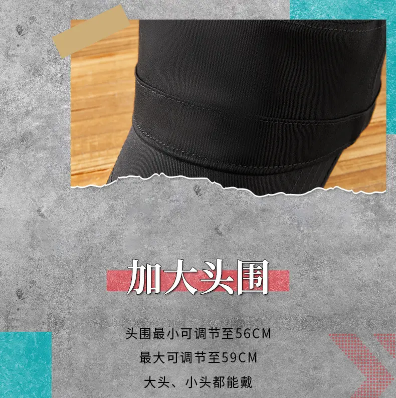 Men Sunshade Cap Cotton Baseball Grey 19CM — feature 24