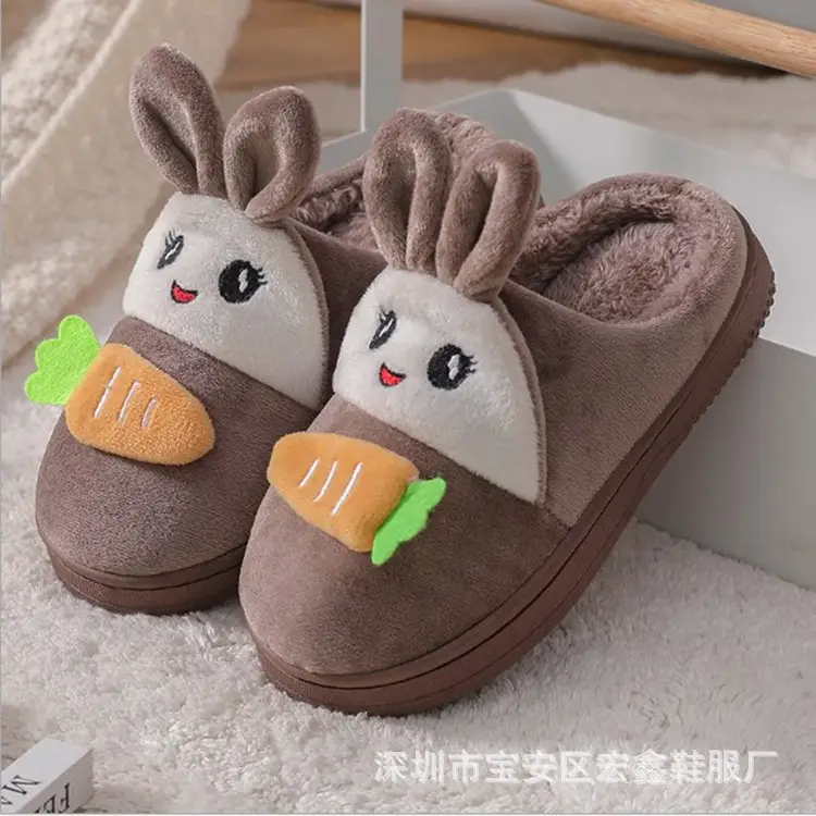 Wholesale Internet Celebrant Children's Mao Mao Slippers Boys Home Indoor Non-slip Foot Wrapping Cute Warm Cotton Slippers Girls' Shoes