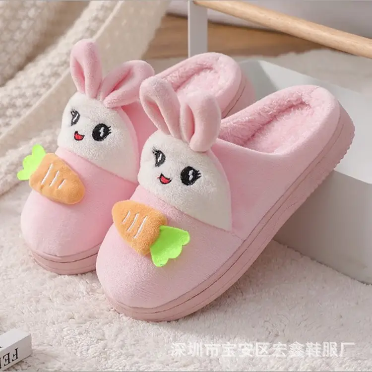 Wholesale Internet Celebrant Children's Mao Mao Slippers Boys Home Indoor Non-slip Foot Wrapping Cute Warm Cotton Slippers Girls' Shoes