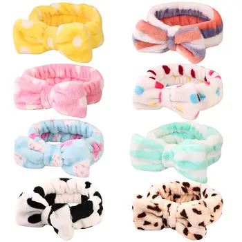 Coral Velvet Korean Bow Face Wash Headband Women — feature 18