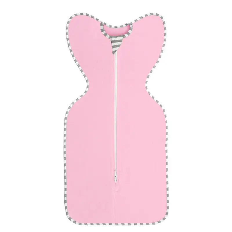 Pink Cotton Baby Swaddle Suit with Zippers - Image 14