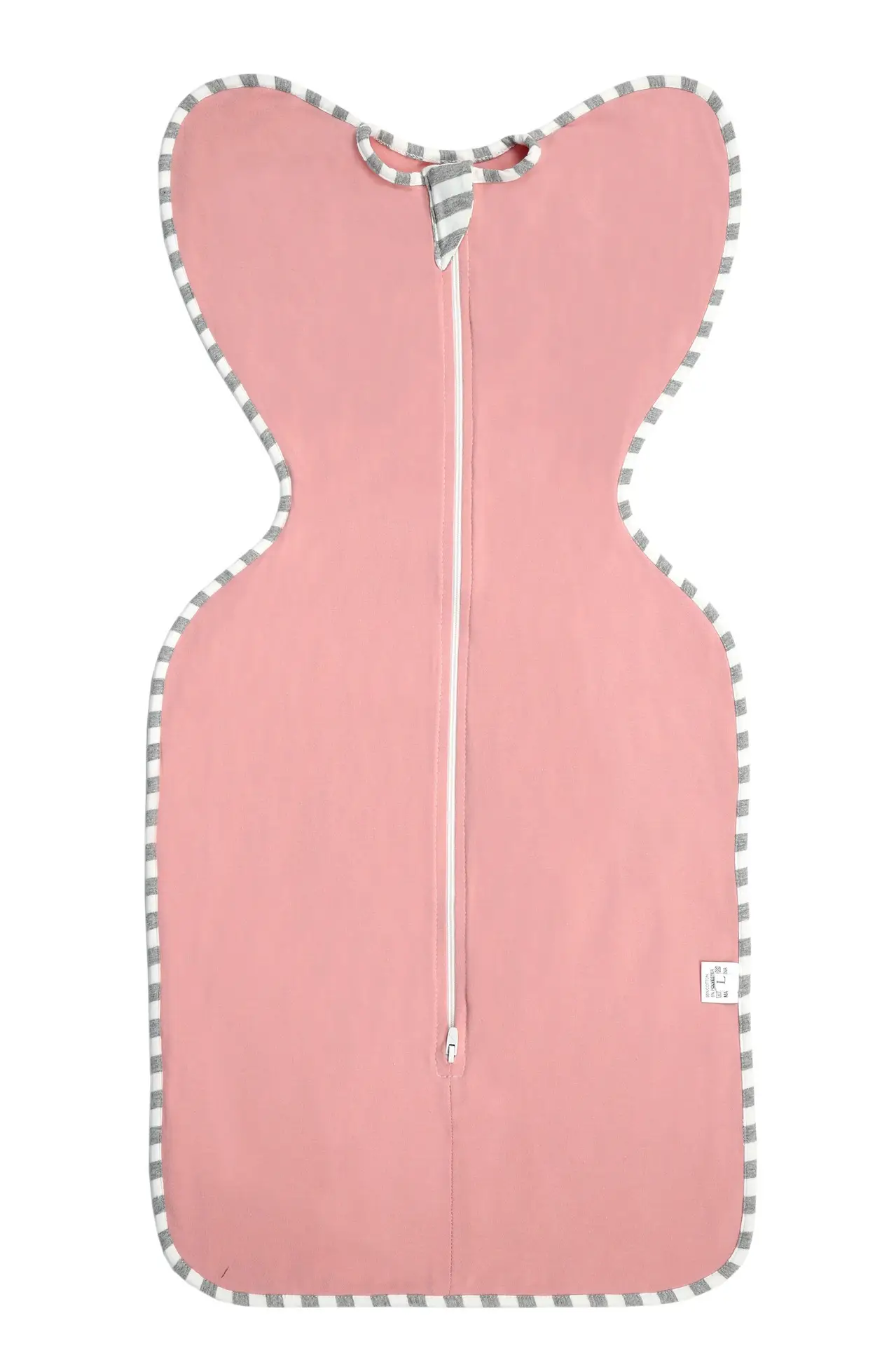 Pink Cotton Baby Swaddle Suit with Zippers - Image 8