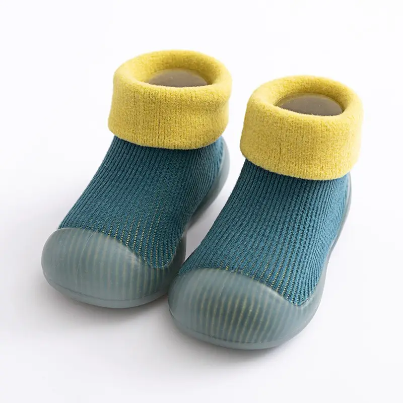 Baby Teddy Bear Non-Slip Socks Beige Striped - Image 11