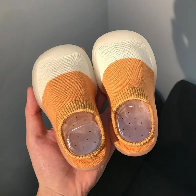 Baby Teddy Bear Non-Slip Socks Beige Striped - Image 24