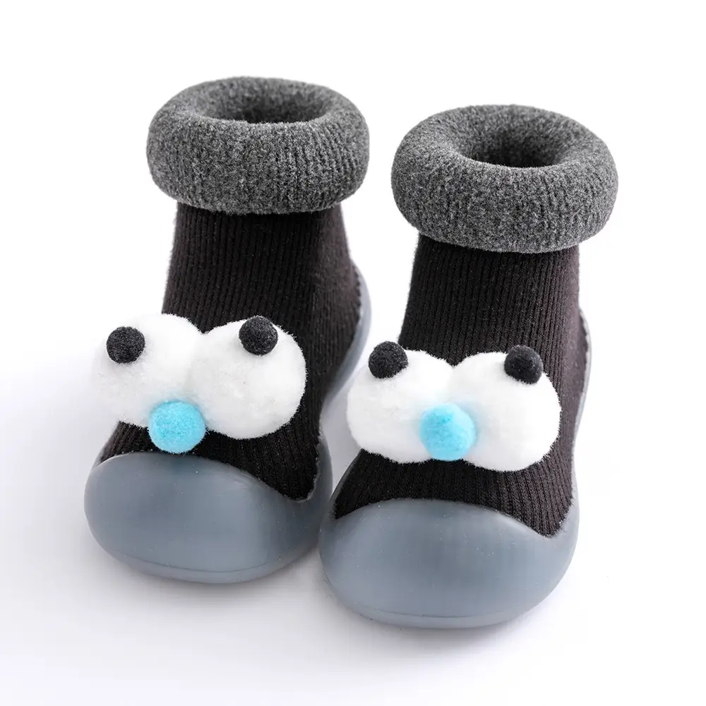 Baby Teddy Bear Non-Slip Socks Beige Striped - Image 3