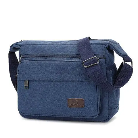 Men's Canvas Shoulder Bag Waterproof Crossbody Travel Bag