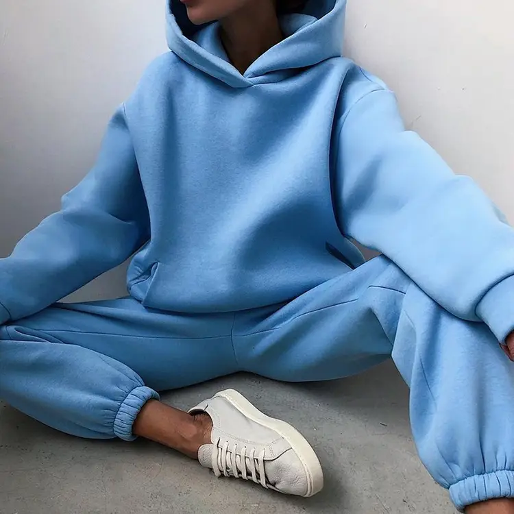 Women's White Hoodie Pants Set Winter Casual Two-Piece - Image 18