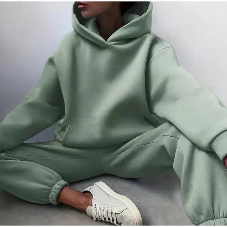 Women's White Hoodie Pants Set Winter Casual Two-Piece - Image 19