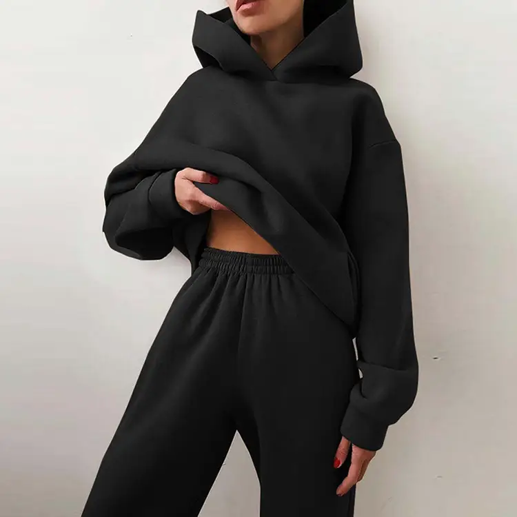 Women's White Hoodie Pants Set Winter Casual Two-Piece - Image 20