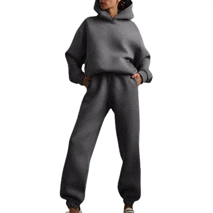 Women's White Hoodie Pants Set Winter Casual Two-Piece - Image 21