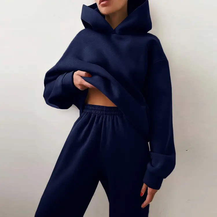 Women's White Hoodie Pants Set Winter Casual Two-Piece - Image 16