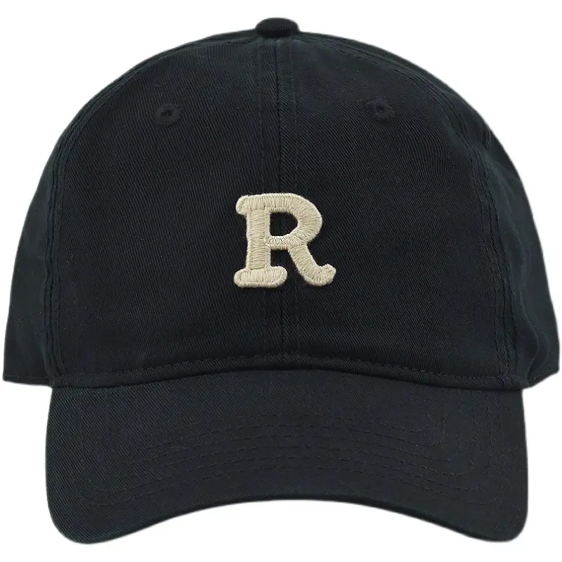2025 R Letter Pure Cotton Baseball Caps K-Style Men Women Summer Sunshade - Image 26