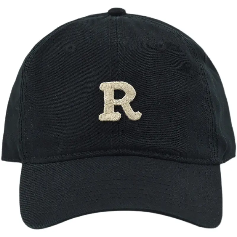 2025 R Letter Pure Cotton Baseball Caps K-Style Men Women Summer Sunshade