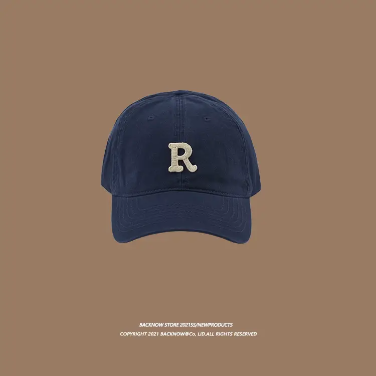 2025 R Letter Pure Cotton Baseball Caps K-Style Men Women Summer Sunshade — feature 24