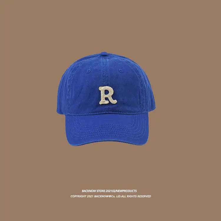 2025 R Letter Pure Cotton Baseball Caps K-Style Men Women Summer Sunshade — feature 36