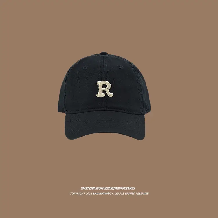 2025 R Letter Pure Cotton Baseball Caps K-Style Men Women Summer Sunshade — feature 6