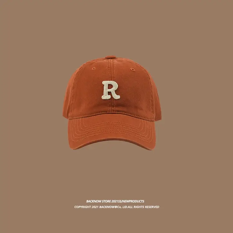 2025 R Letter Pure Cotton Baseball Caps K-Style Men Women Summer Sunshade — feature 9