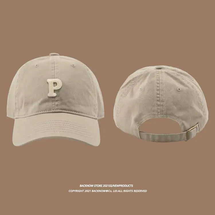 2025 R Letter Pure Cotton Baseball Caps K-Style Men Women Summer Sunshade - Image 16