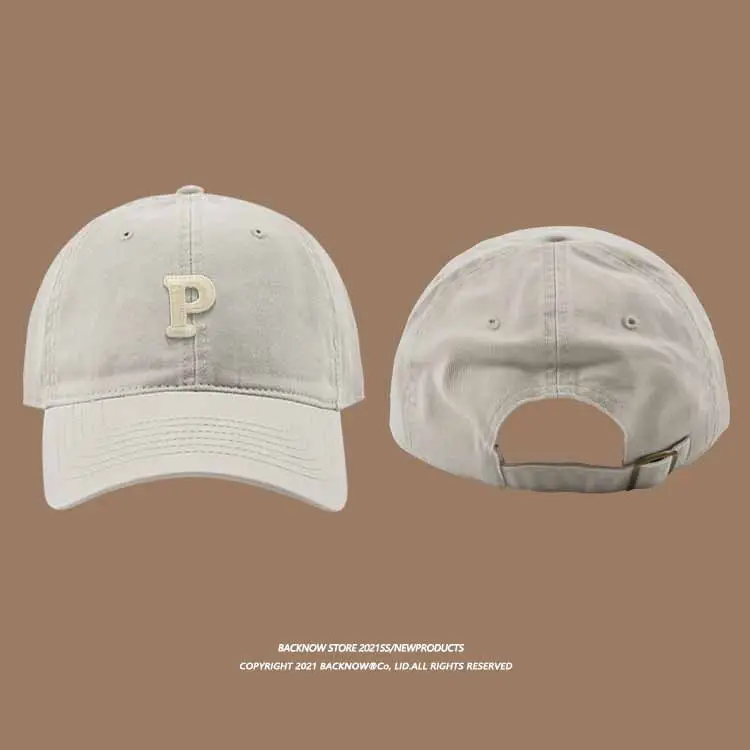 2025 R Letter Pure Cotton Baseball Caps K-Style Men Women Summer Sunshade - Image 17