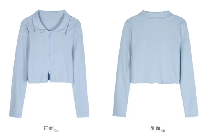 Black Zipper Slim Fit Top for Women — feature 5