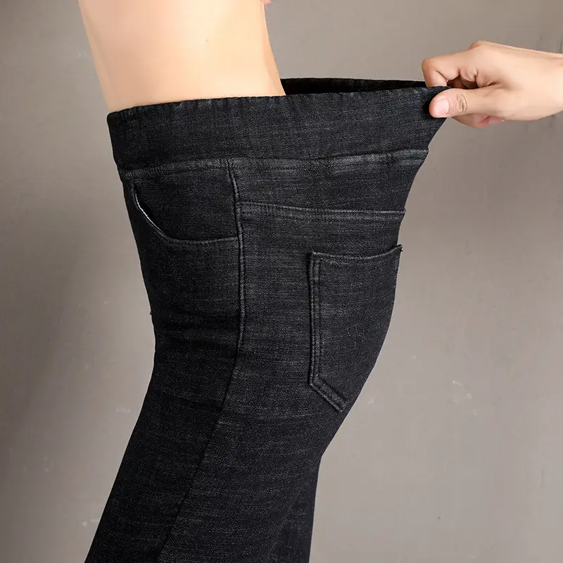 Fleece Lined High Waist Jeans Women 2021 Winter Slimming - Image 6