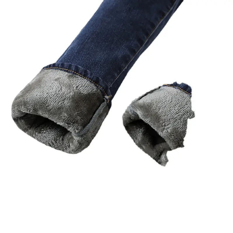 Fleece Lined High Waist Jeans Women 2021 Winter Slimming - Image 7