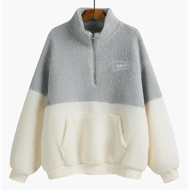 Women Crossbody Sweatshirt Set Velvet Collar Plus Size - Image 7