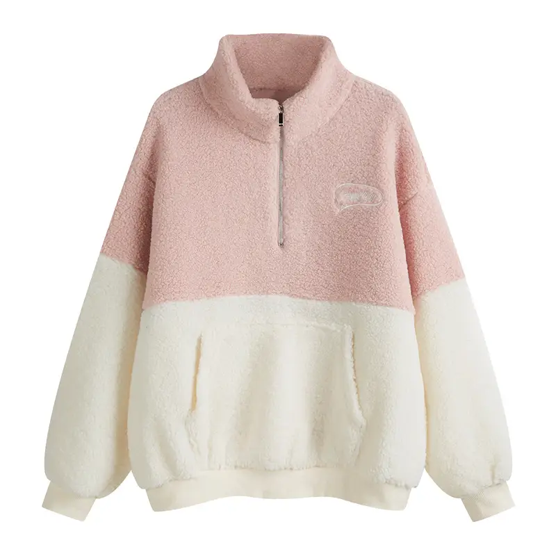 Women Crossbody Sweatshirt Set Velvet Collar Plus Size - Image 2