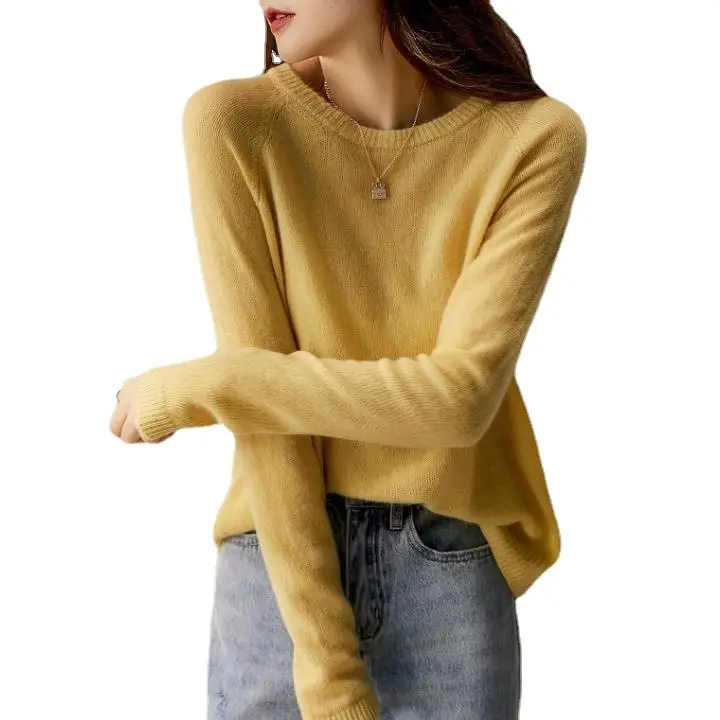 Women Korean Style Loose Wool Pullover Light Green - Image 11