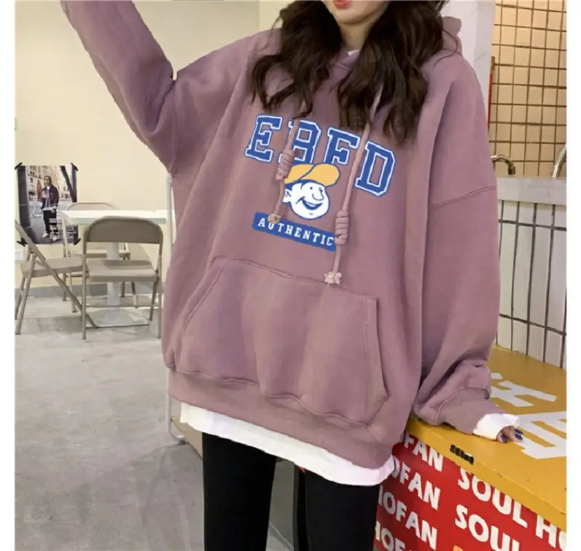 Women Crossbody Hoodie Fleece Lined Purple 2025 - Image 4