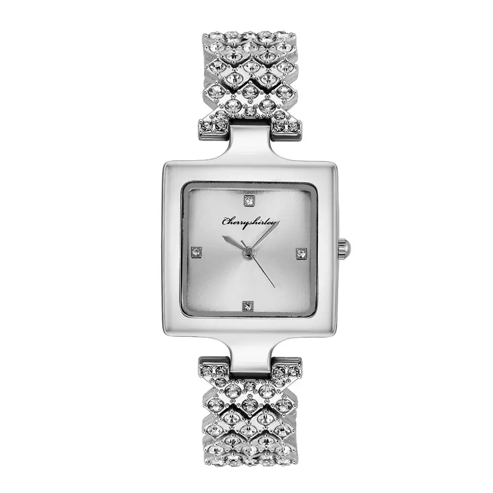 Diamond Encrusted Women's Quartz Watch Rose Gold Chain