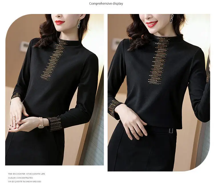 Women's 2025 Thermal Fleece Shirt with Rhinestone Embroidery — feature 11