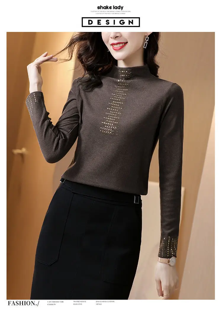 Women's 2025 Thermal Fleece Shirt with Rhinestone Embroidery — feature 13