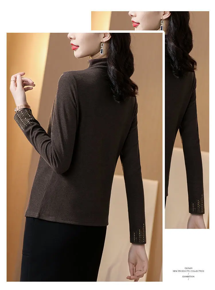 Women's 2025 Thermal Fleece Shirt with Rhinestone Embroidery — feature 14