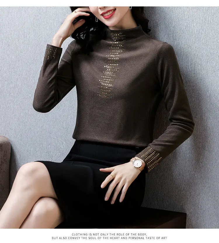 Women's 2025 Thermal Fleece Shirt with Rhinestone Embroidery — feature 16