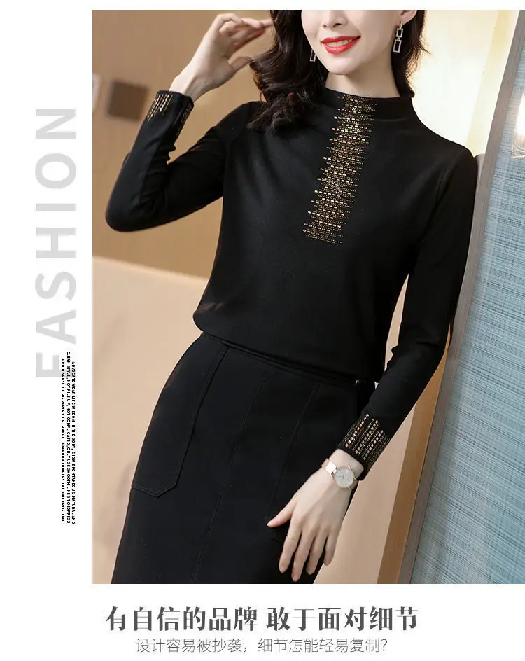 Women's 2025 Thermal Fleece Shirt with Rhinestone Embroidery — feature 9