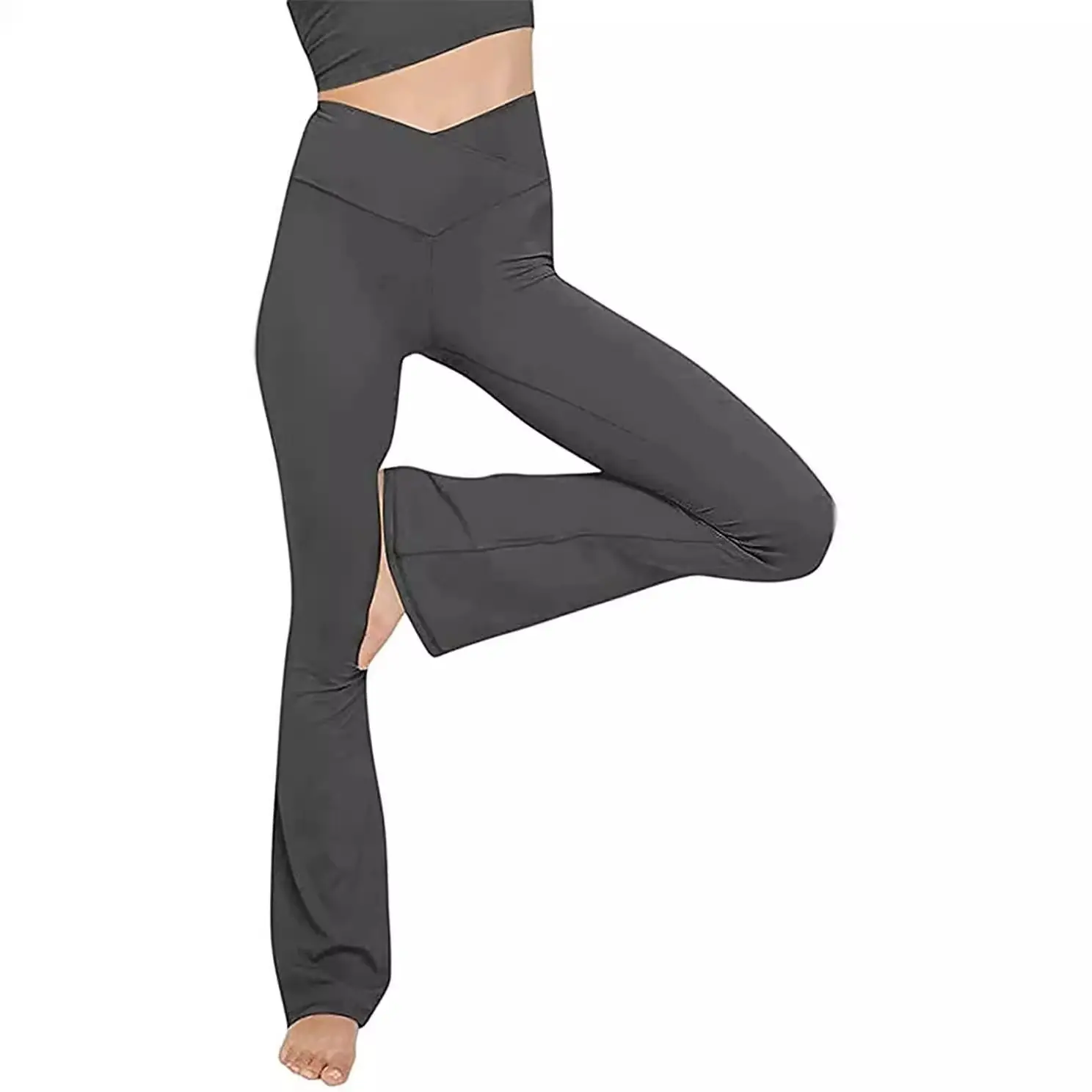 2021 High Waist Slim Pure Color Casual Pants Blue - Image 52