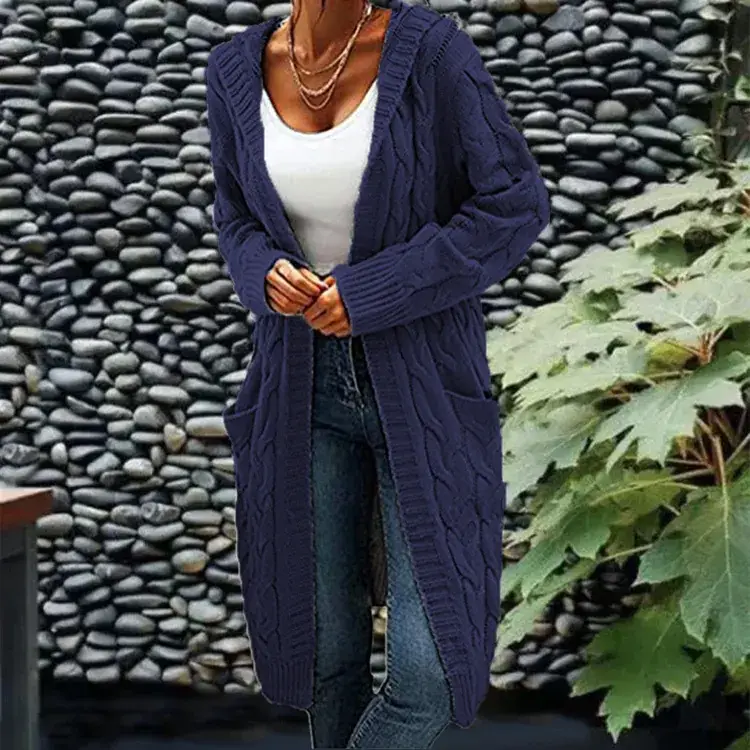 Women Long Knit Cardigan Olive Green 2025