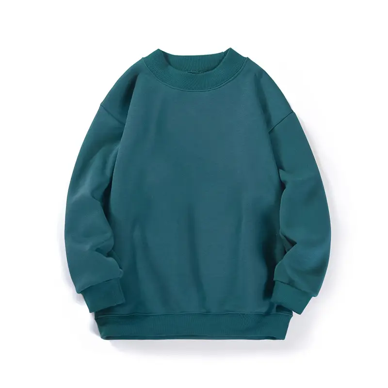 Kids Fleece Sweatshirt Green Mid Size High Collar