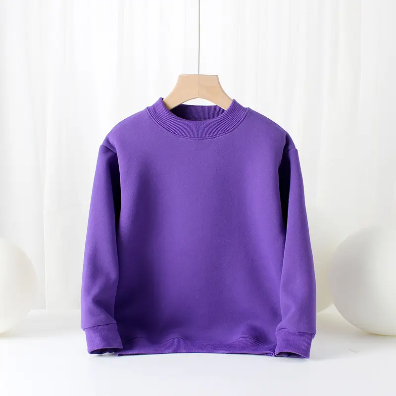 Kids Fleece Sweatshirt Green Mid Size High Collar